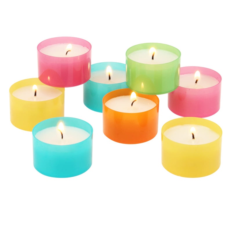 Stonebriar 96 Pack Multicolor Unscented 6 to 7 Hour Long Burning Tea Light Candles - Image 3